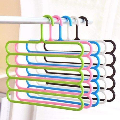 Multi-Layer 5-In-1 Plastic Hanger